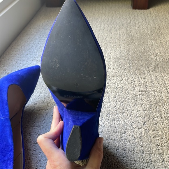 Zara Blue Suede Pumps - Picture 9 of 12